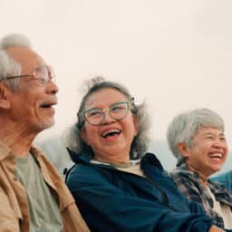 Group of friends laughing together